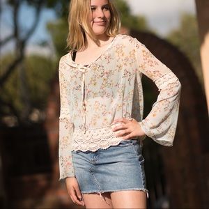Sheer blouse top